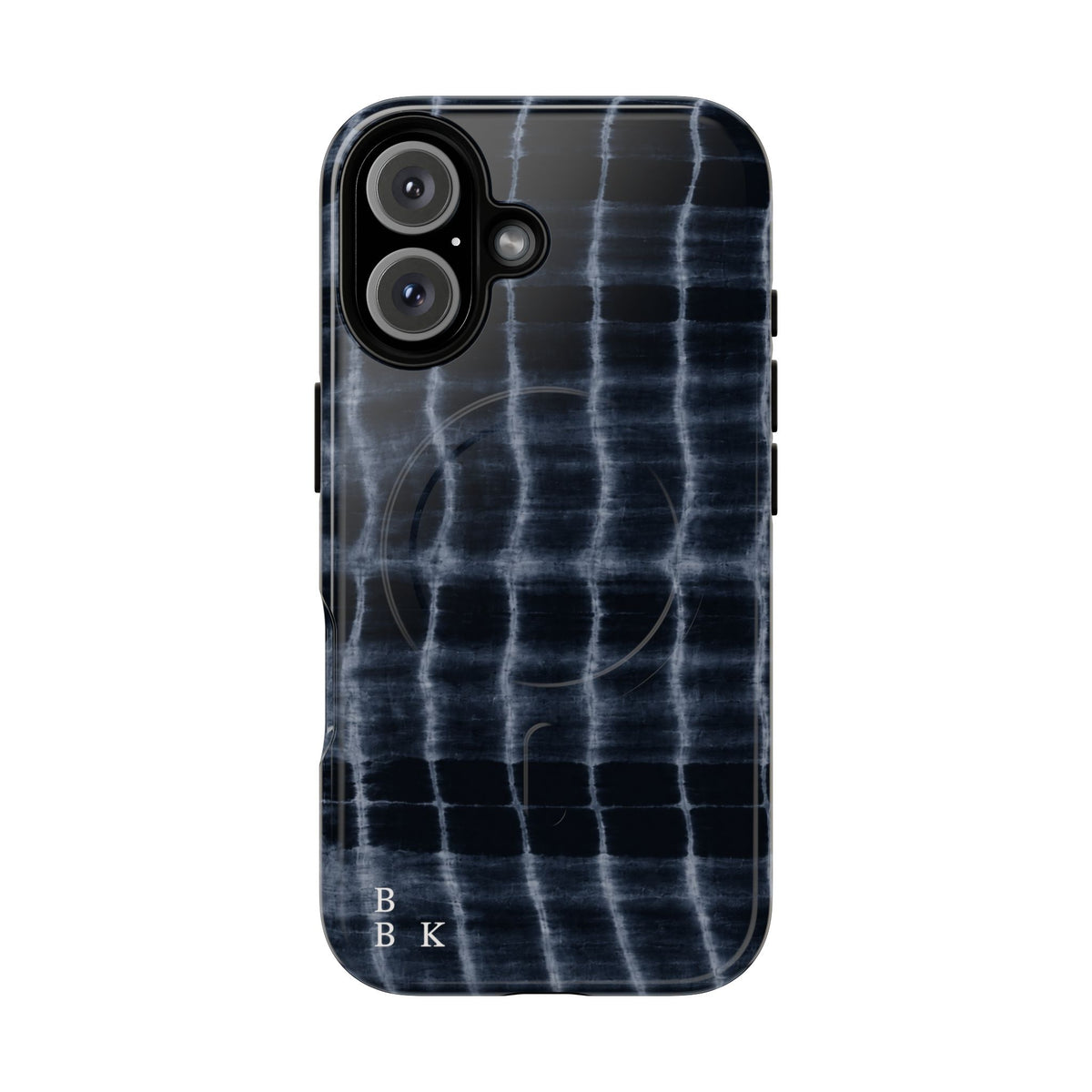 Magnetic Phone Case — Black Tie-Dye Tough Protective Cover with MagSafe