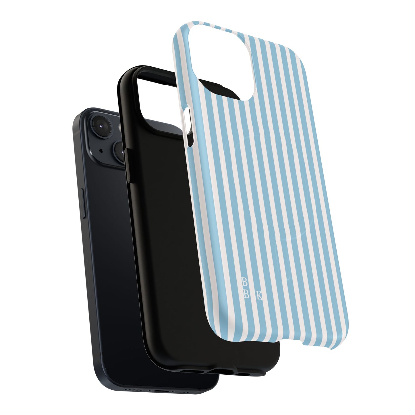 MagSafe Phone Case — Blue Vertical Stripe Tough Magnetic Protective Cover
