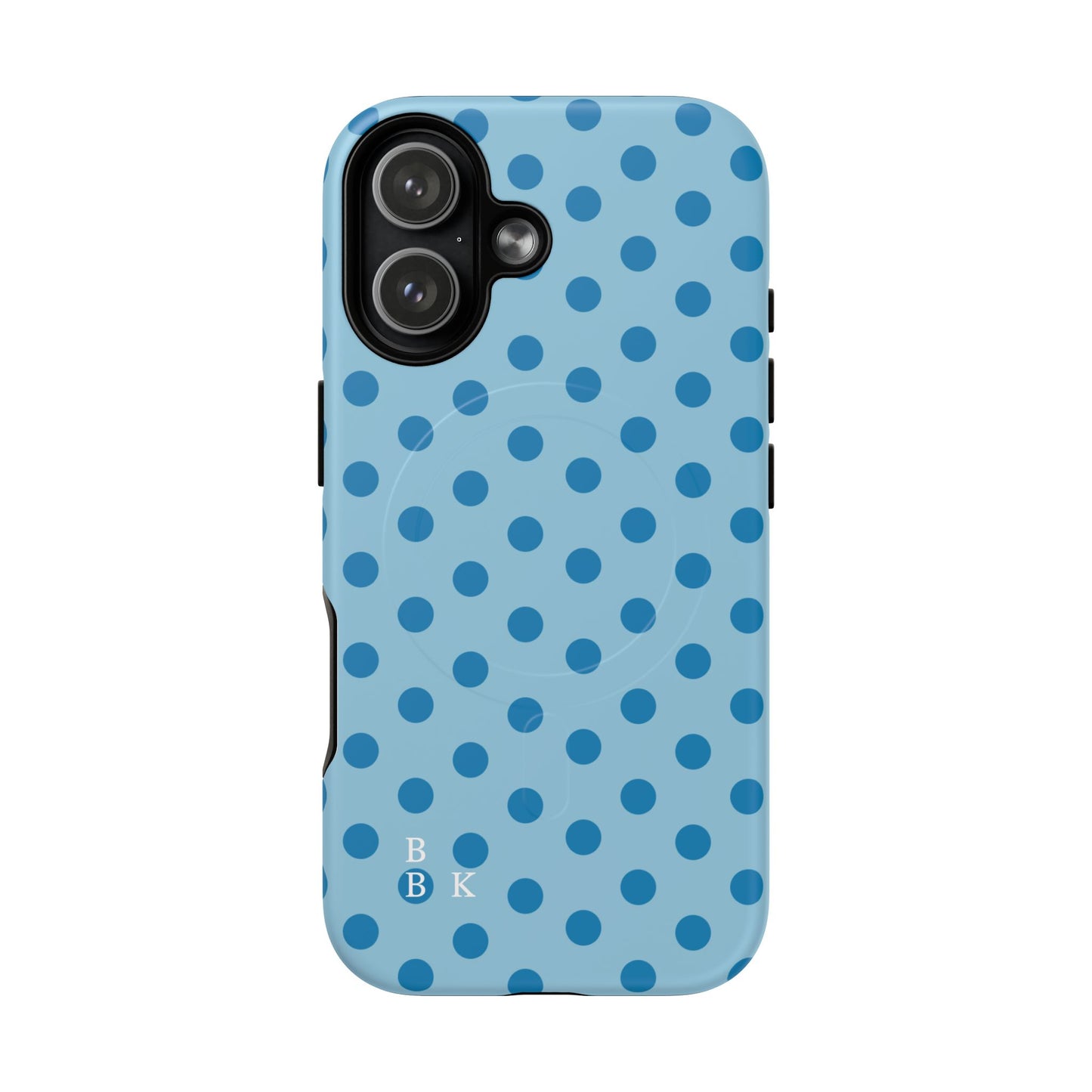 Blue Polka Dot Magnetic Phone Case — Tough Protective iPhone Cover