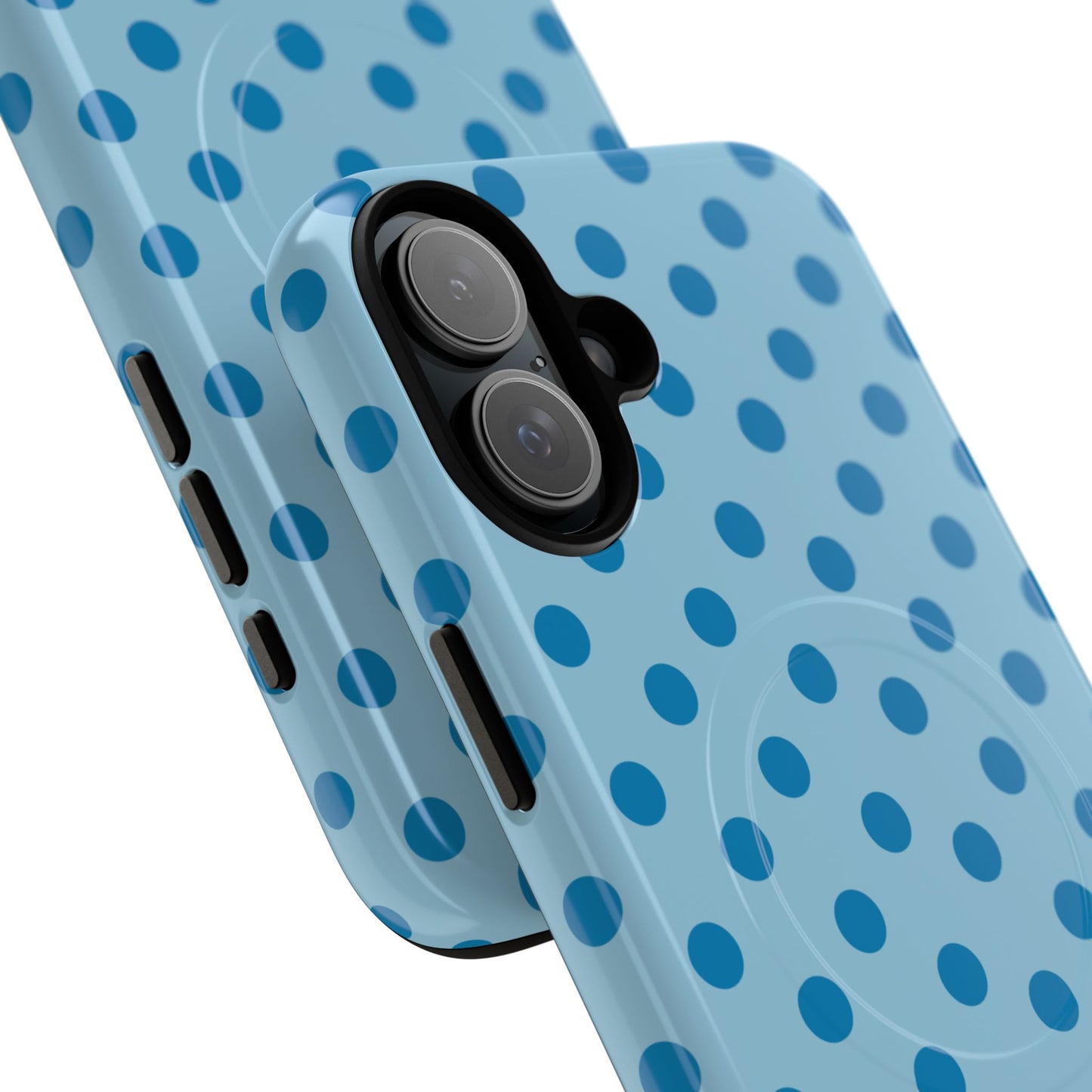Blue Polka Dot Magnetic Phone Case — Tough Protective iPhone Cover