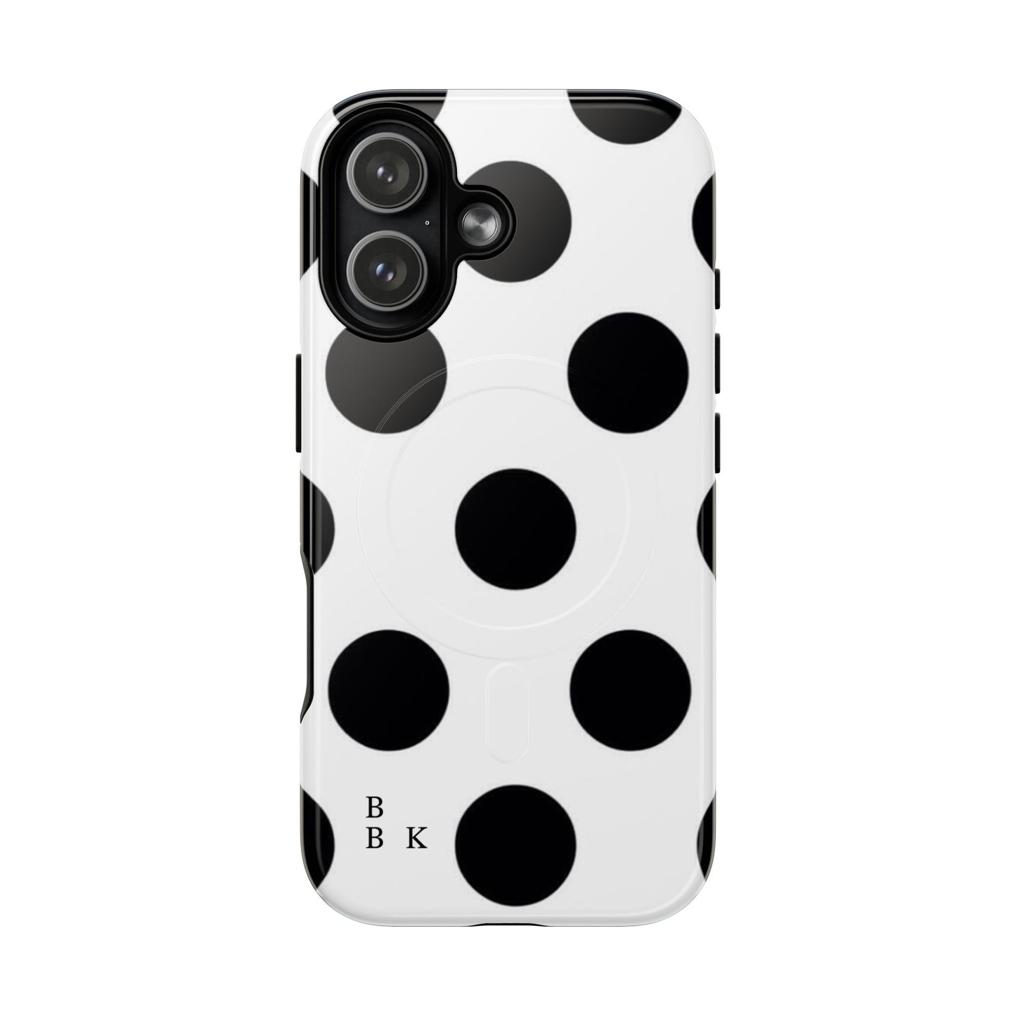Polka Dot Magnetic Phone Case — Black & White Retro Dot Tough Case