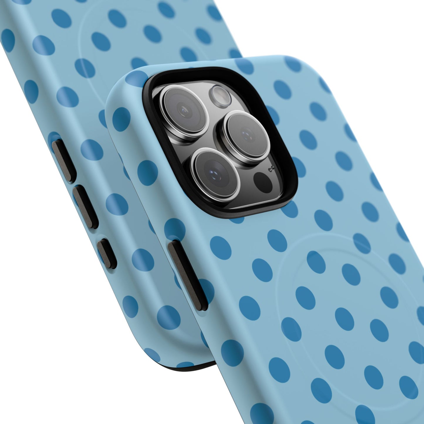 Blue Polka Dot Magnetic Phone Case — Tough Protective iPhone Cover