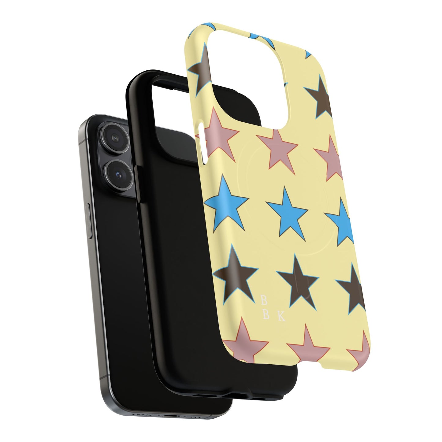 Star Pattern Tough Magnetic Phone Case — Colorful Retro Stars Protective Cover