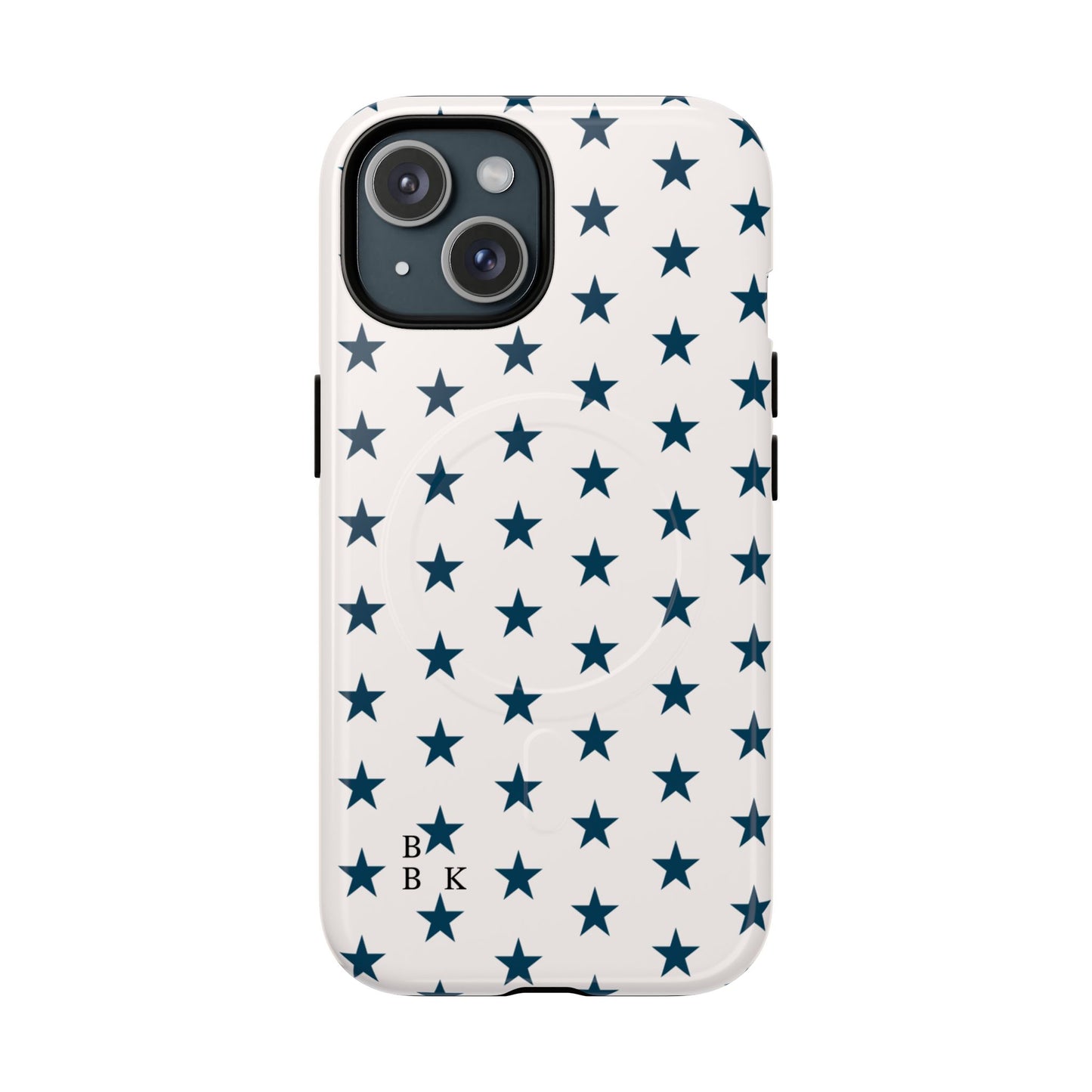 Star Pattern Tough Magnetic Phone Case — Navy Stars on White