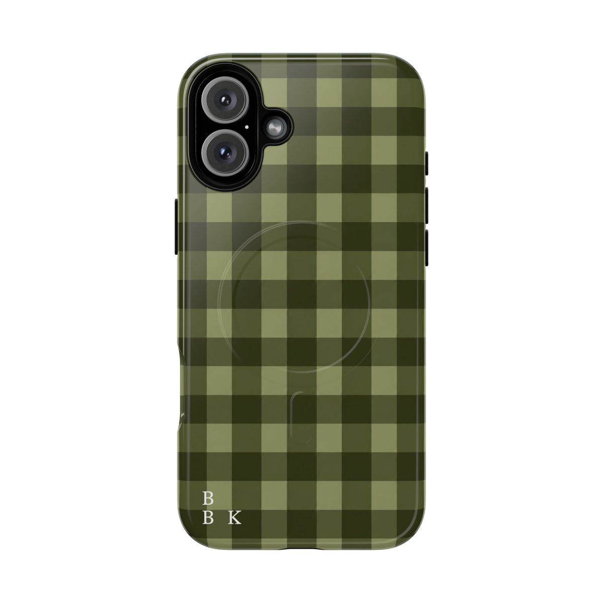 Green Buffalo Plaid Magnetic Phone Case — Tough Protective MagSafe-Compatible Case