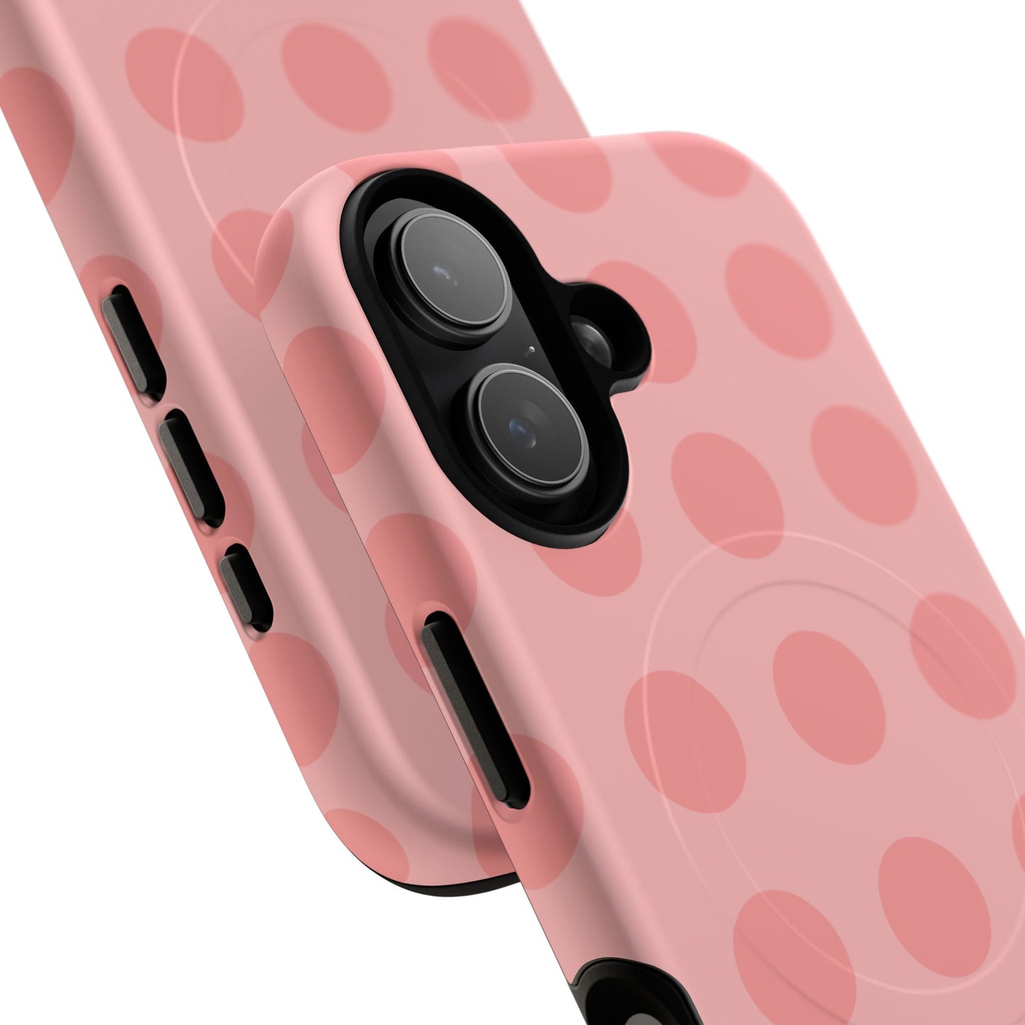 Magnetic Phone Case — Pink Polka Dot Tough Protective Cover