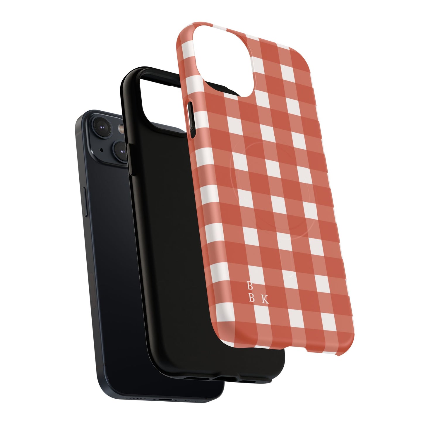 Burnt Orange Gingham Tough Magnetic Phone Case — Plaid Protective iPhone Cover