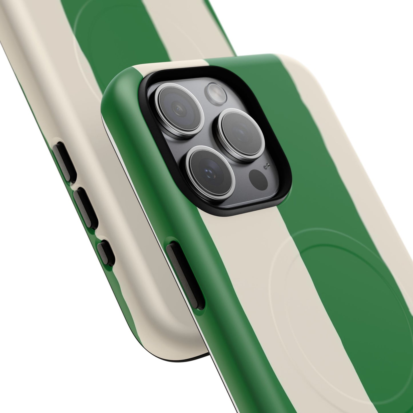 Green Stripe Tough Magnetic Phone Case — Custom Monogram BBK