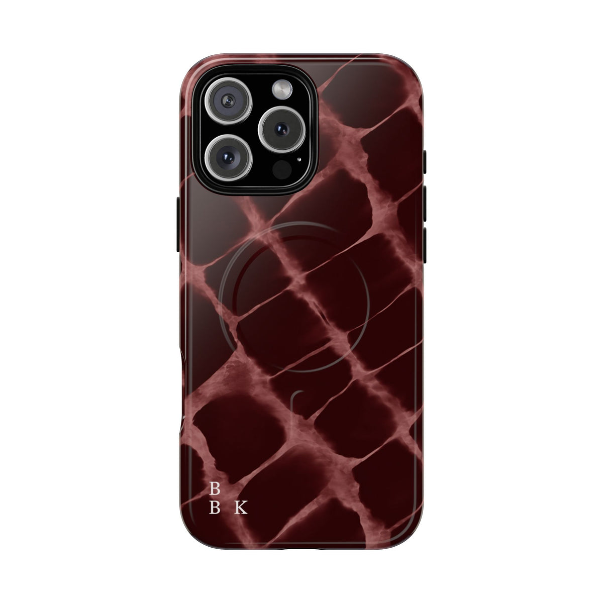 Magnetic Phone Case — Burgundy Marble Tough Protective Cover