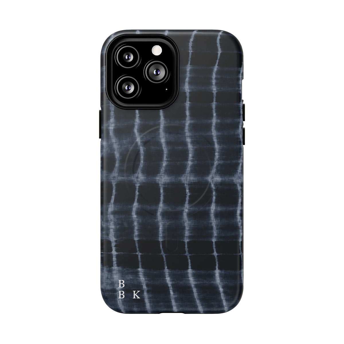 Magnetic Phone Case — Black Tie-Dye Tough Protective Cover with MagSafe