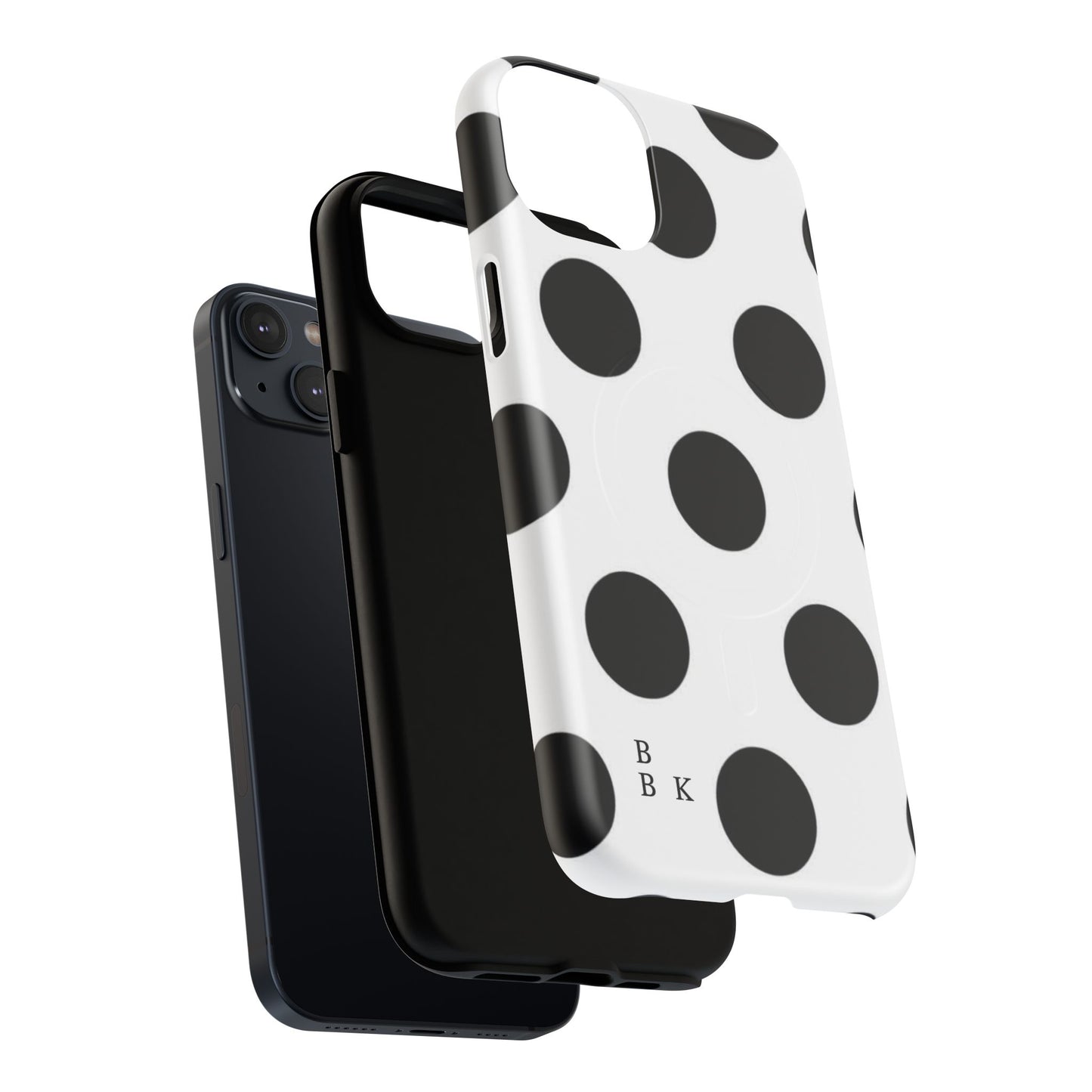 Polka Dot Magnetic Phone Case — Black & White Retro Dot Tough Case