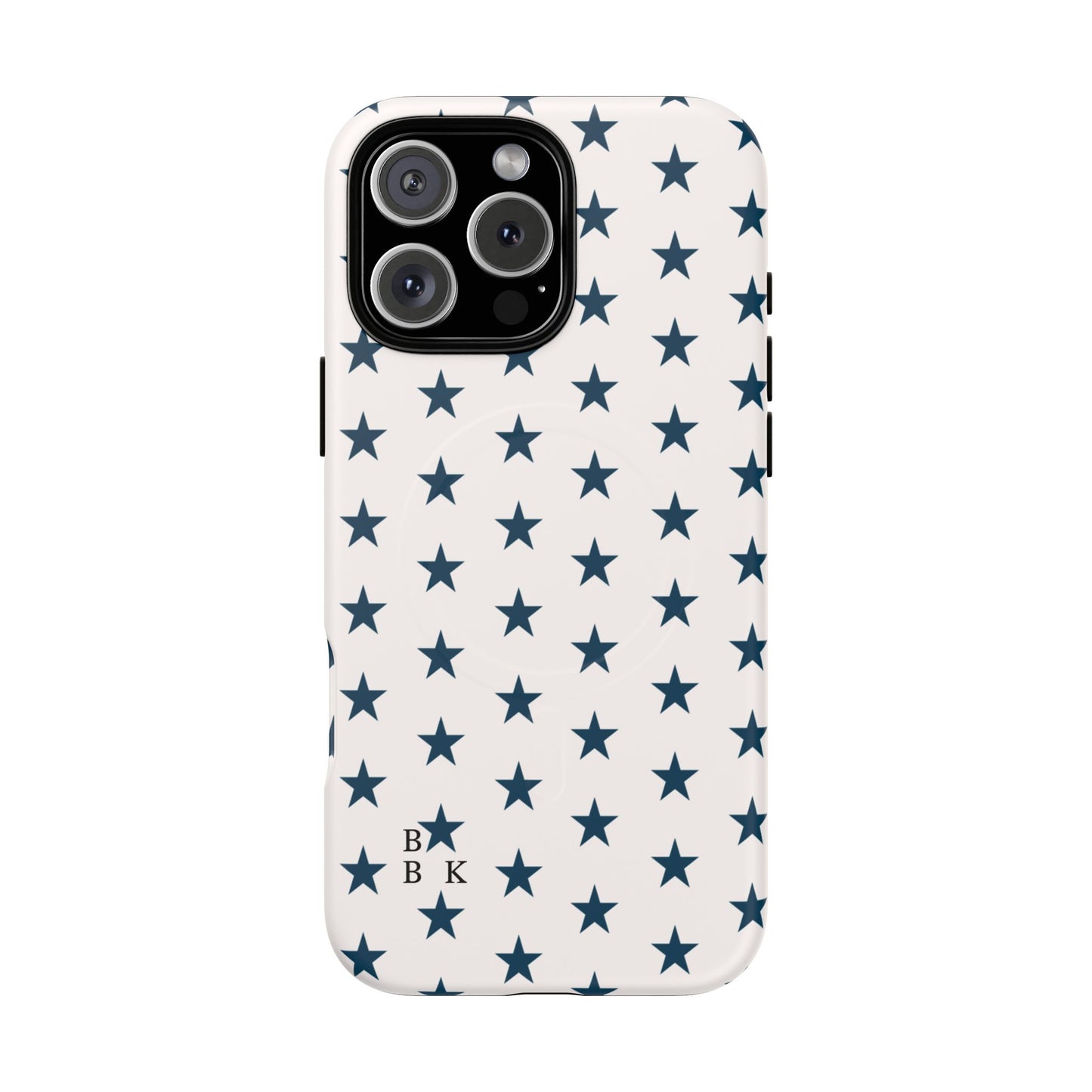 Star Pattern Tough Magnetic Phone Case — Navy Stars on White
