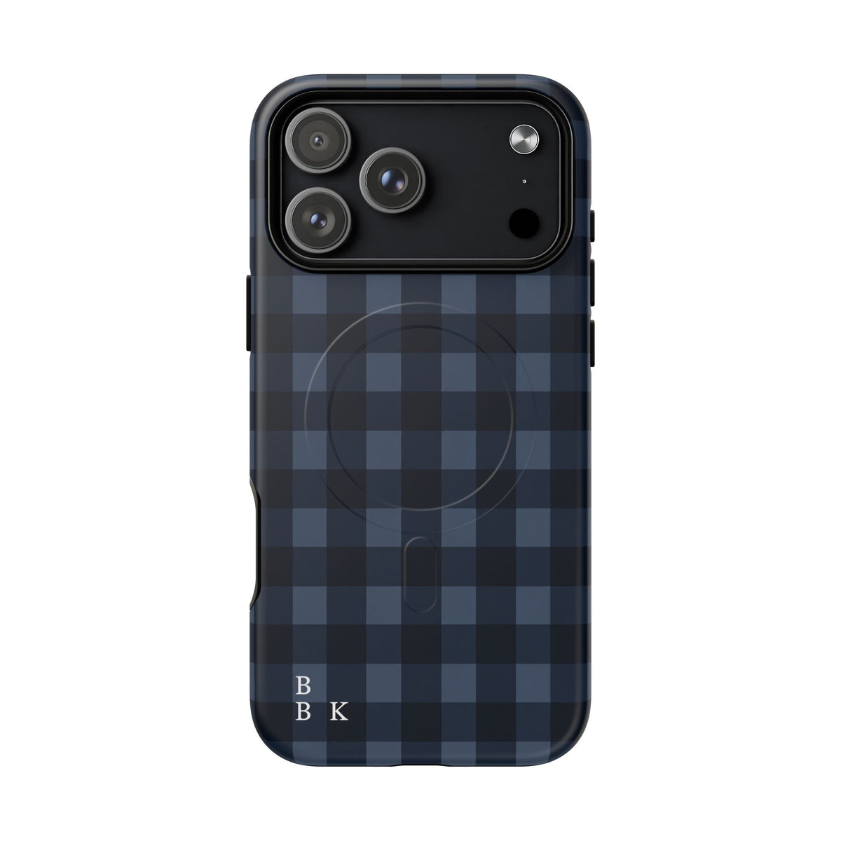 Plaid Magnetic Phone Case — Navy Buffalo Check Tough MagSafe-Compatible Case
