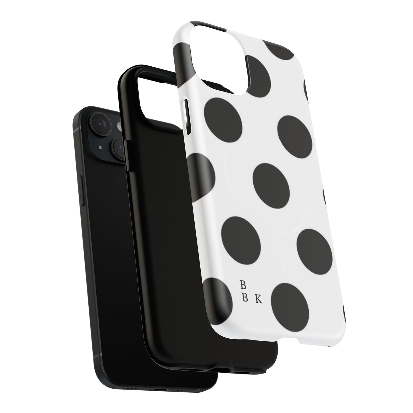 Polka Dot Magnetic Phone Case — Black & White Retro Dot Tough Case