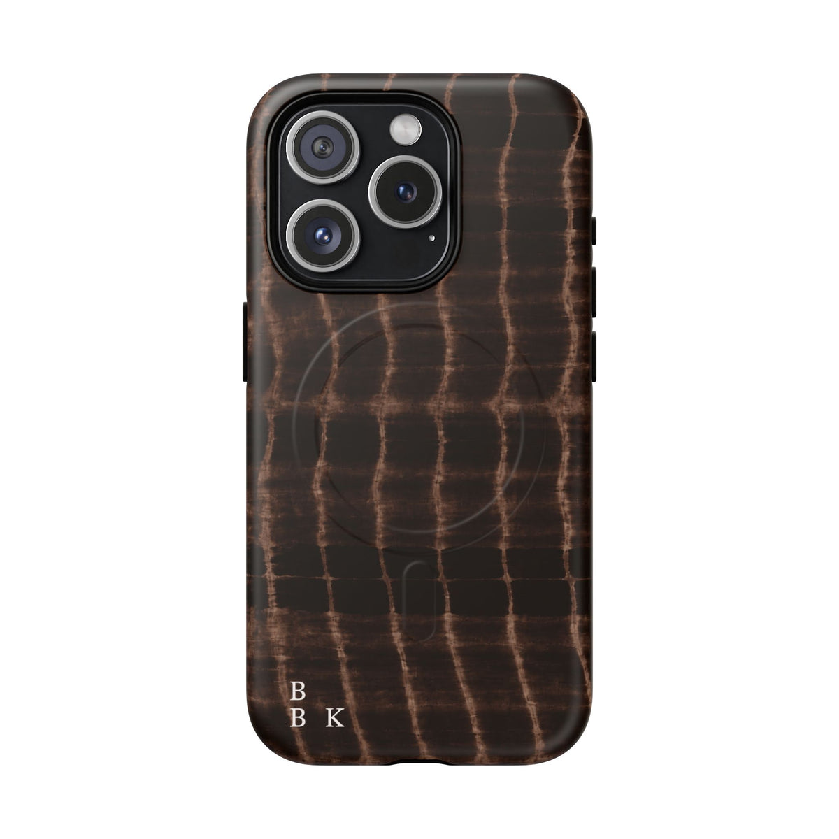 MagSafe Phone Case — Brown Croc Pattern Tough Magnetic Case