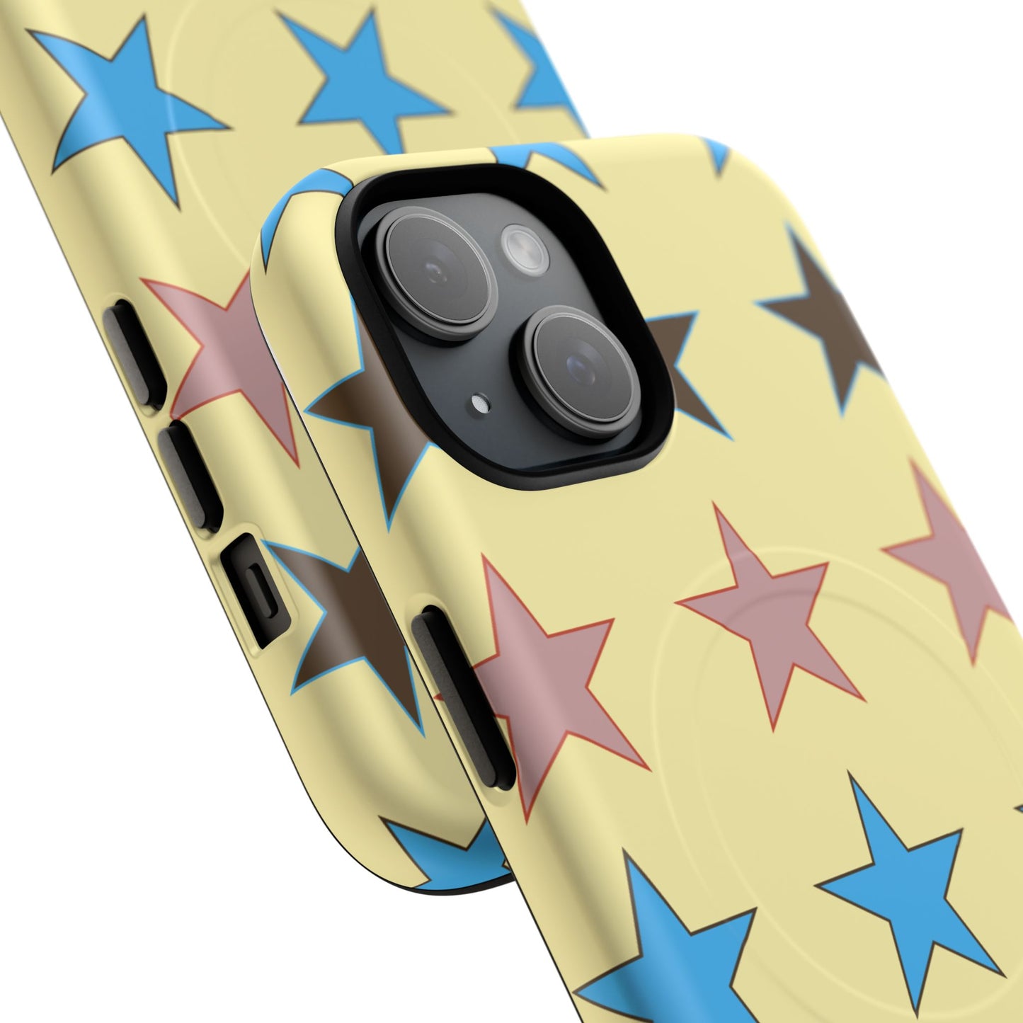 Star Pattern Tough Magnetic Phone Case — Colorful Retro Stars Protective Cover