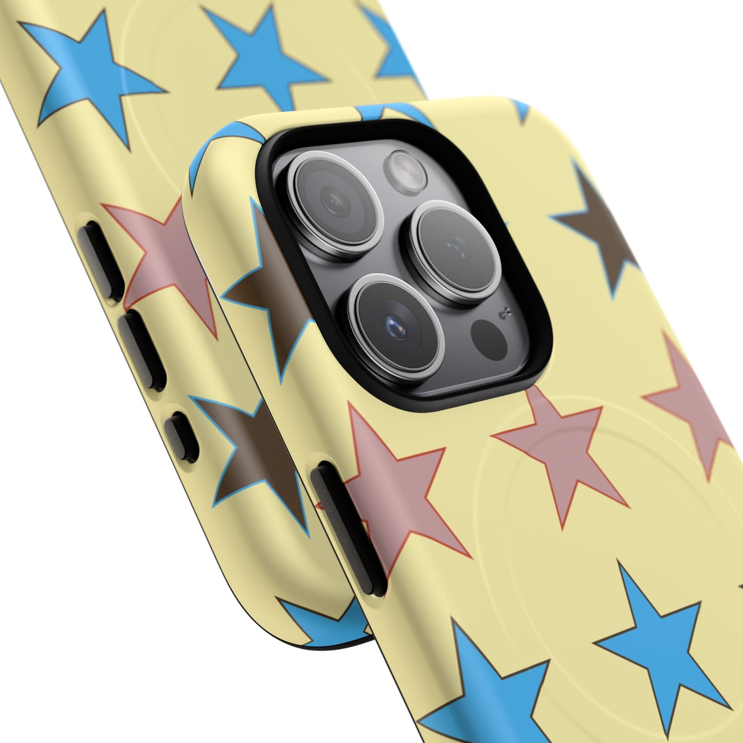 Star Pattern Tough Magnetic Phone Case — Colorful Retro Stars Protective Cover