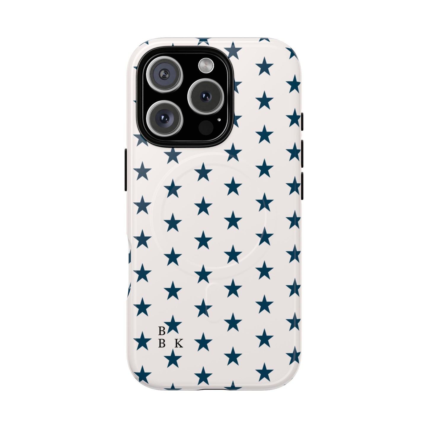 Star Pattern Tough Magnetic Phone Case — Navy Stars on White