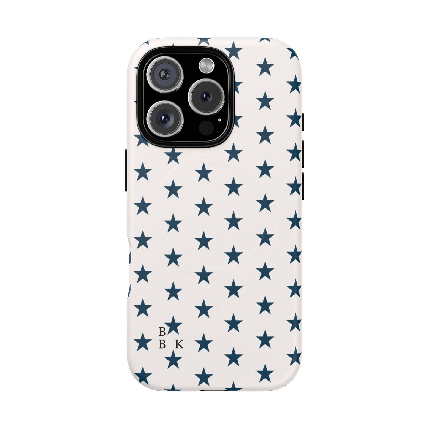 Star Pattern Tough Magnetic Phone Case — Navy Stars on White