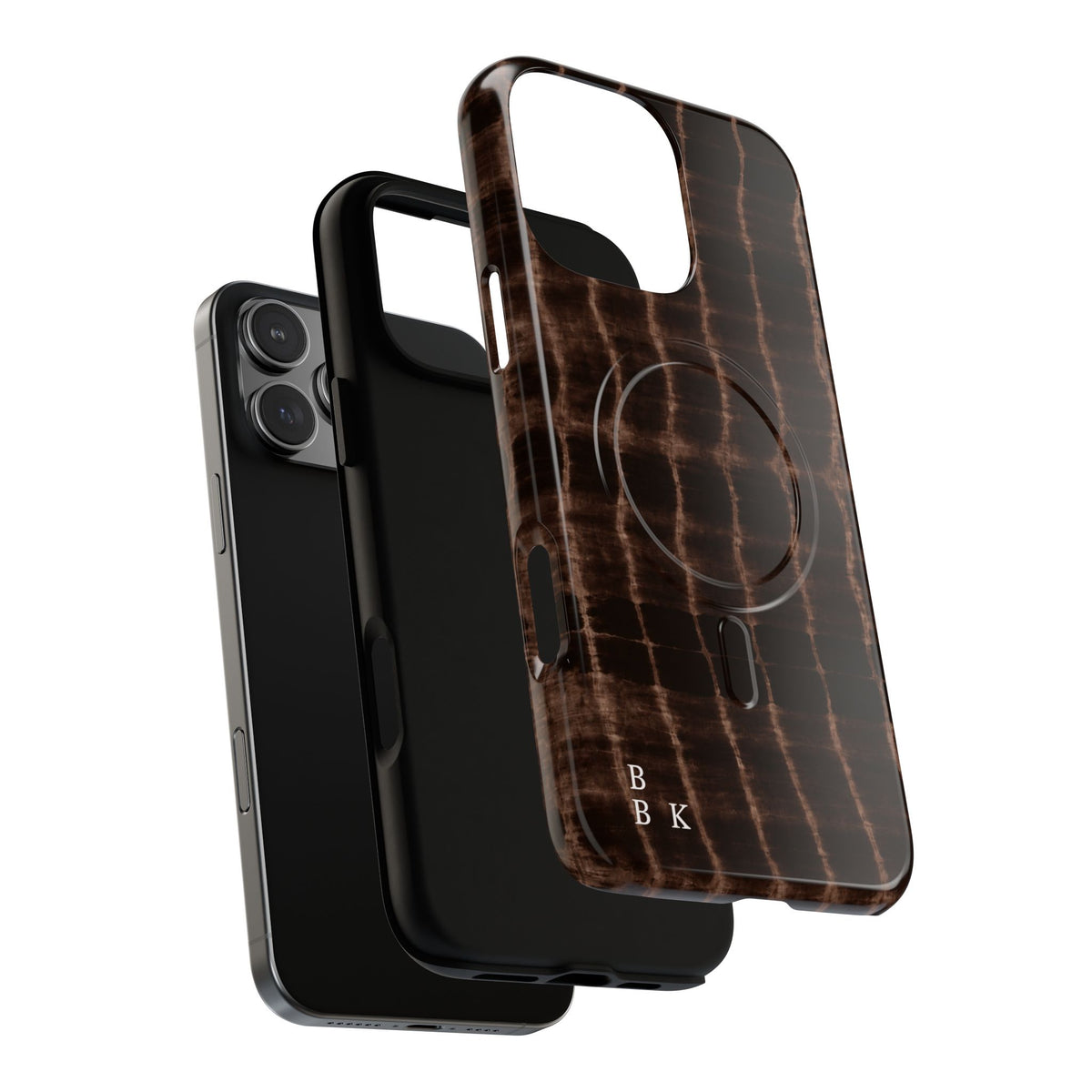 MagSafe Phone Case — Brown Croc Pattern Tough Magnetic Case