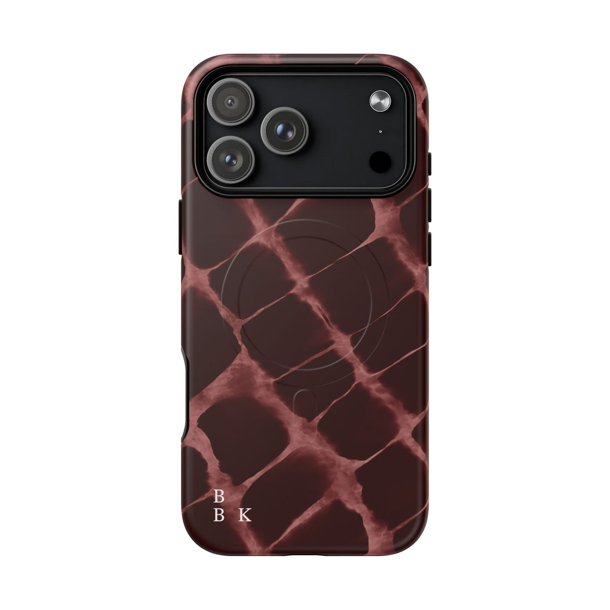 Magnetic Phone Case — Burgundy Marble Tough Protective Cover