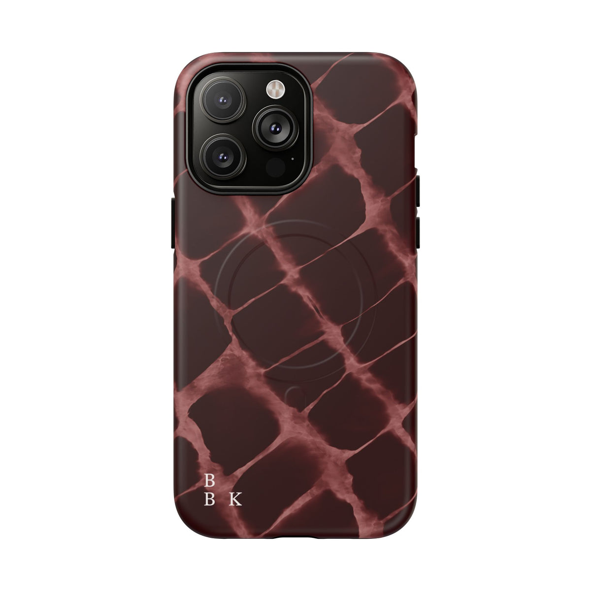 Magnetic Phone Case — Burgundy Marble Tough Protective Cover