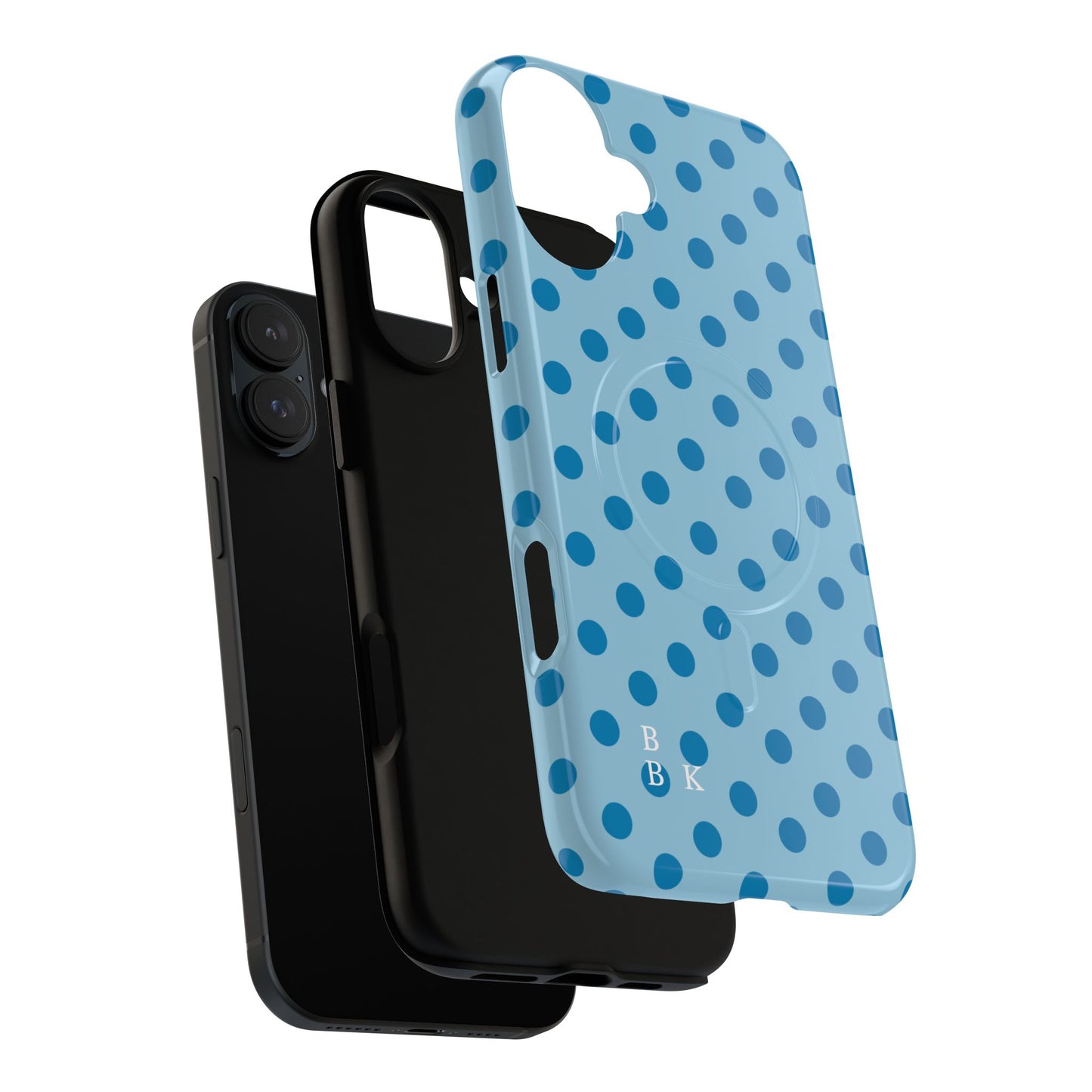 Blue Polka Dot Magnetic Phone Case — Tough Protective iPhone Cover