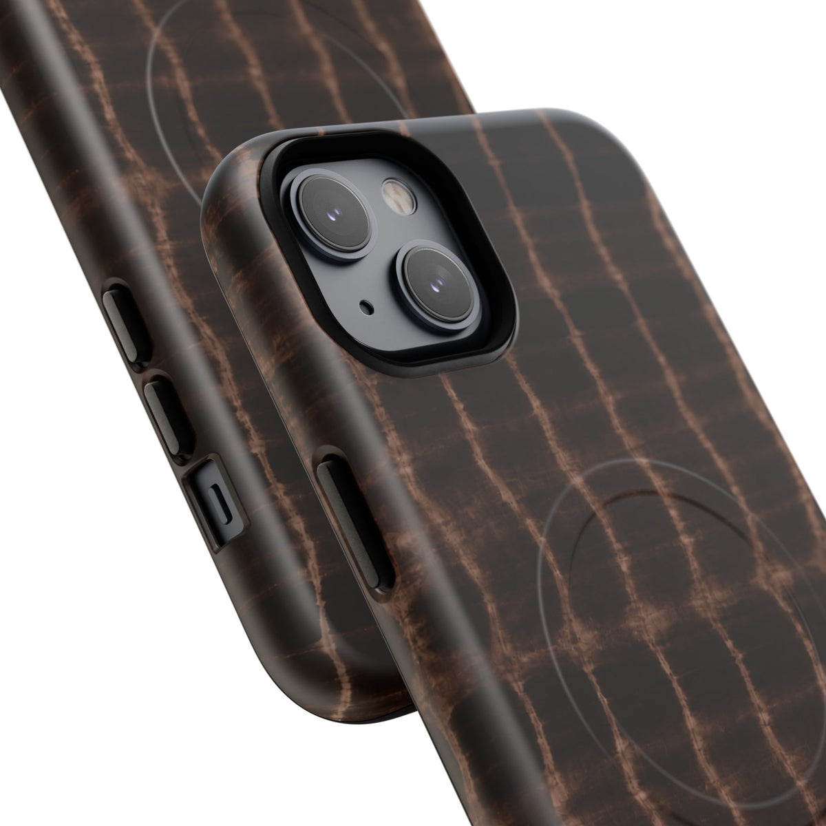 MagSafe Phone Case — Brown Croc Pattern Tough Magnetic Case