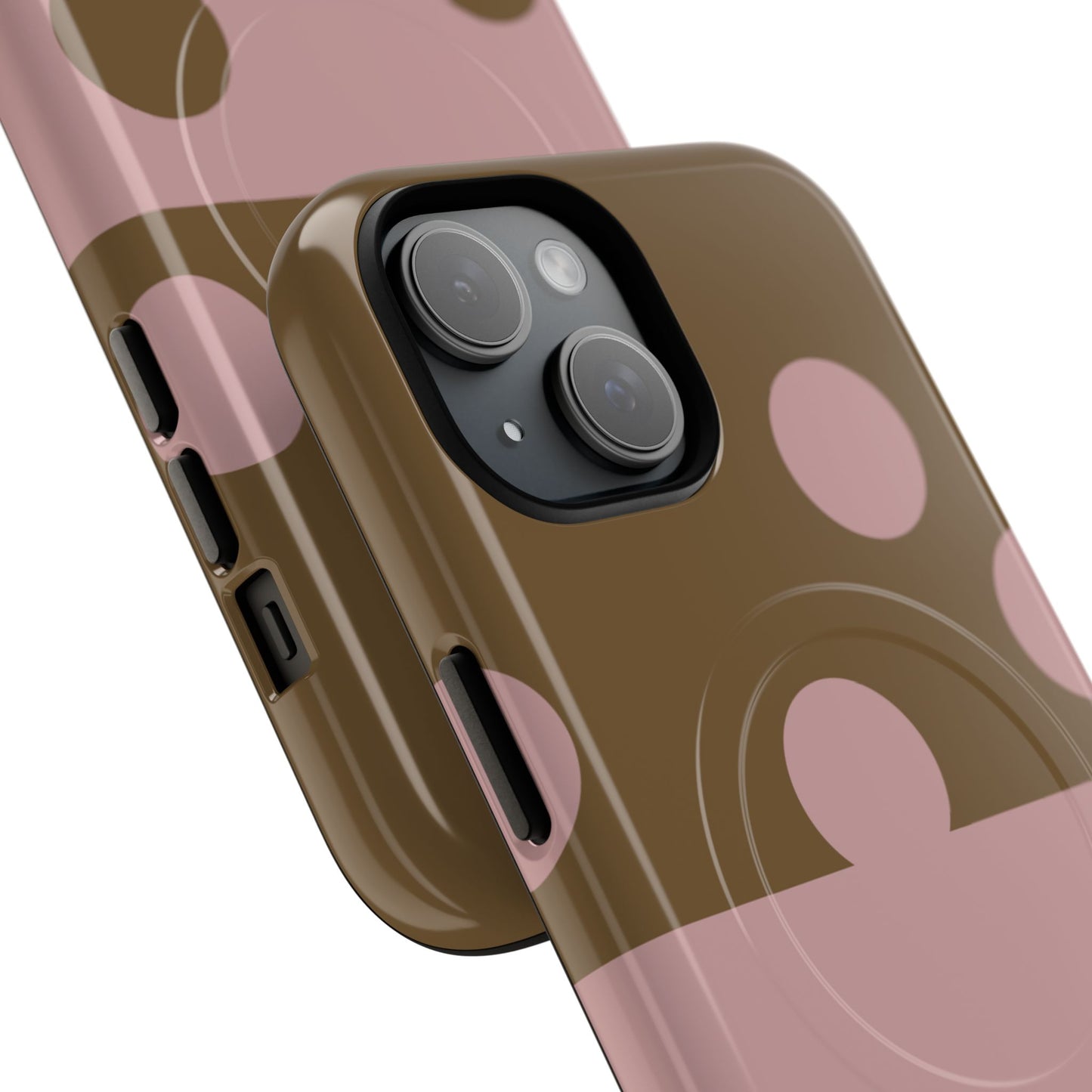 Pink + Yellow Polka Dot Magnetic Tough Case — Protective Magnetic Phone Case with 'BBK' Accent