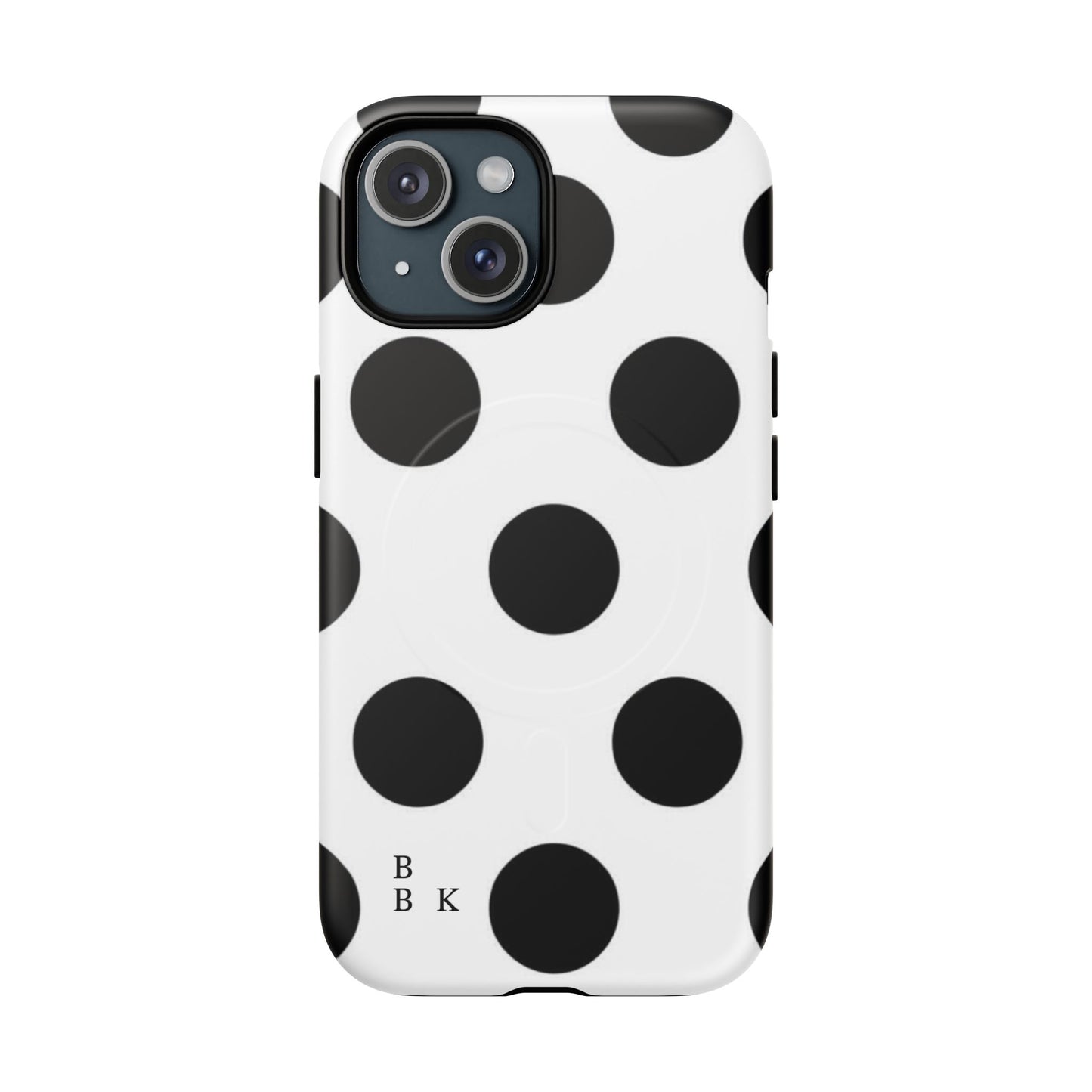 Polka Dot Magnetic Phone Case — Black & White Retro Dot Tough Case