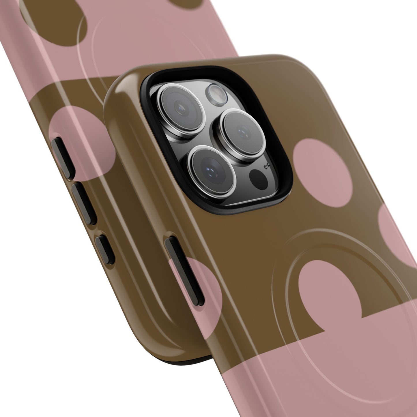 Pink + Yellow Polka Dot Magnetic Tough Case — Protective Magnetic Phone Case with 'BBK' Accent
