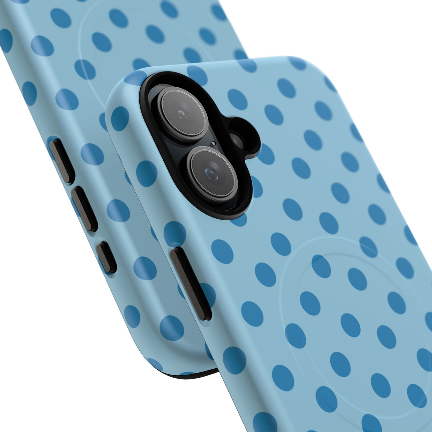 Blue Polka Dot Magnetic Phone Case — Tough Protective iPhone Cover