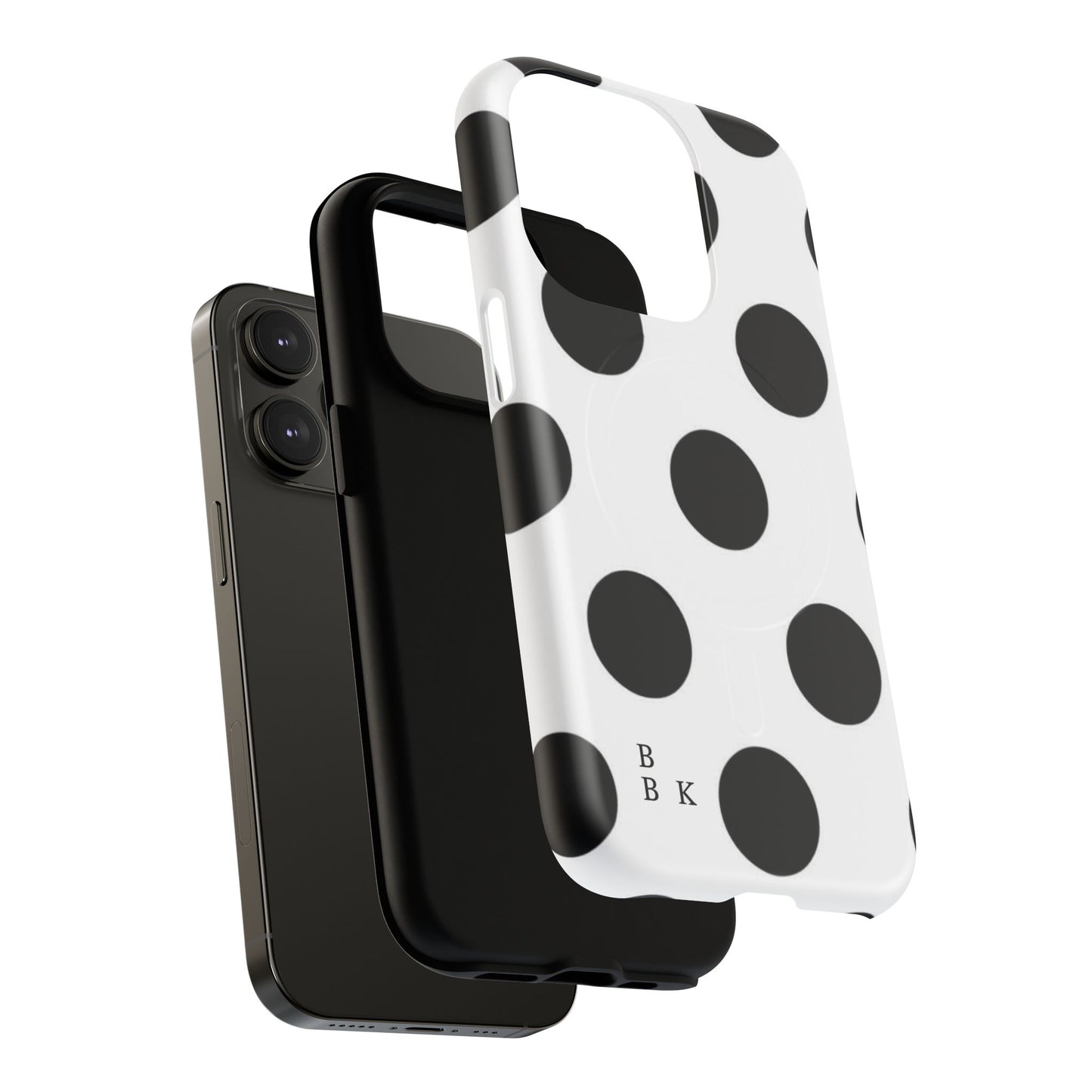 Polka Dot Magnetic Phone Case — Black & White Retro Dot Tough Case