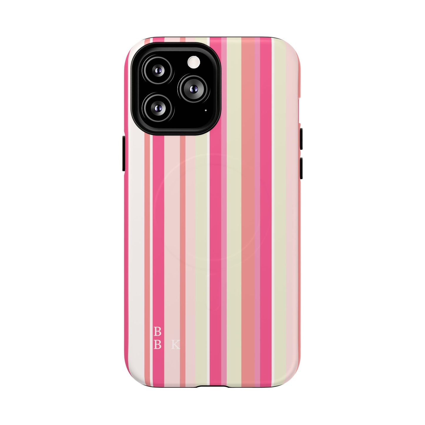 Magnetic Tough Case — Pink Striped Phone Cover (MagSafe Compatible)
