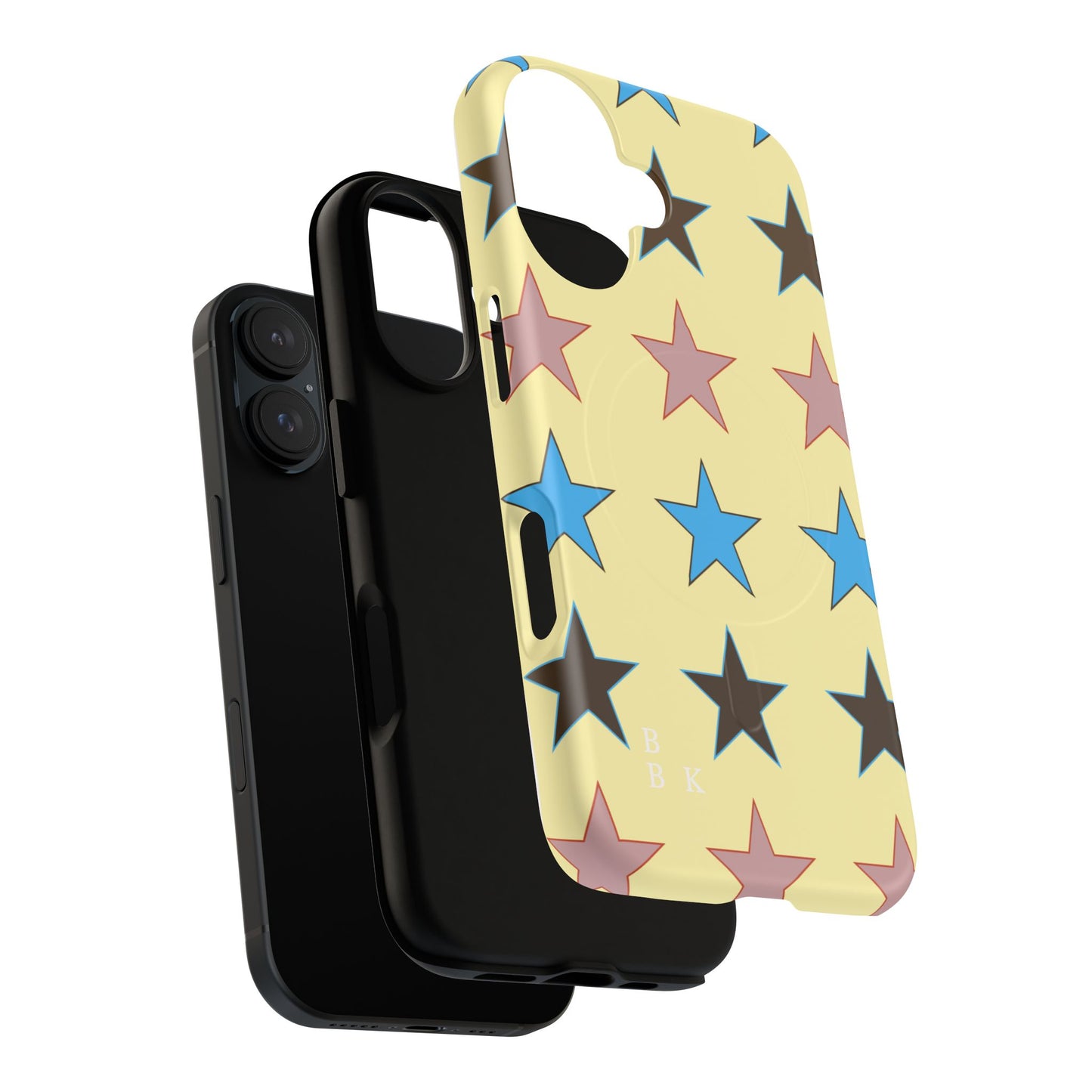 Star Pattern Tough Magnetic Phone Case — Colorful Retro Stars Protective Cover