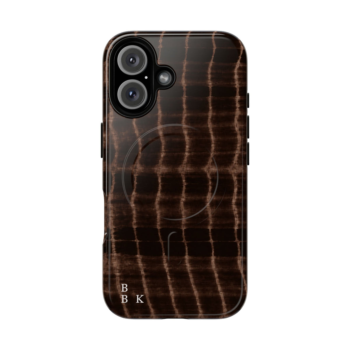 MagSafe Phone Case — Brown Croc Pattern Tough Magnetic Case