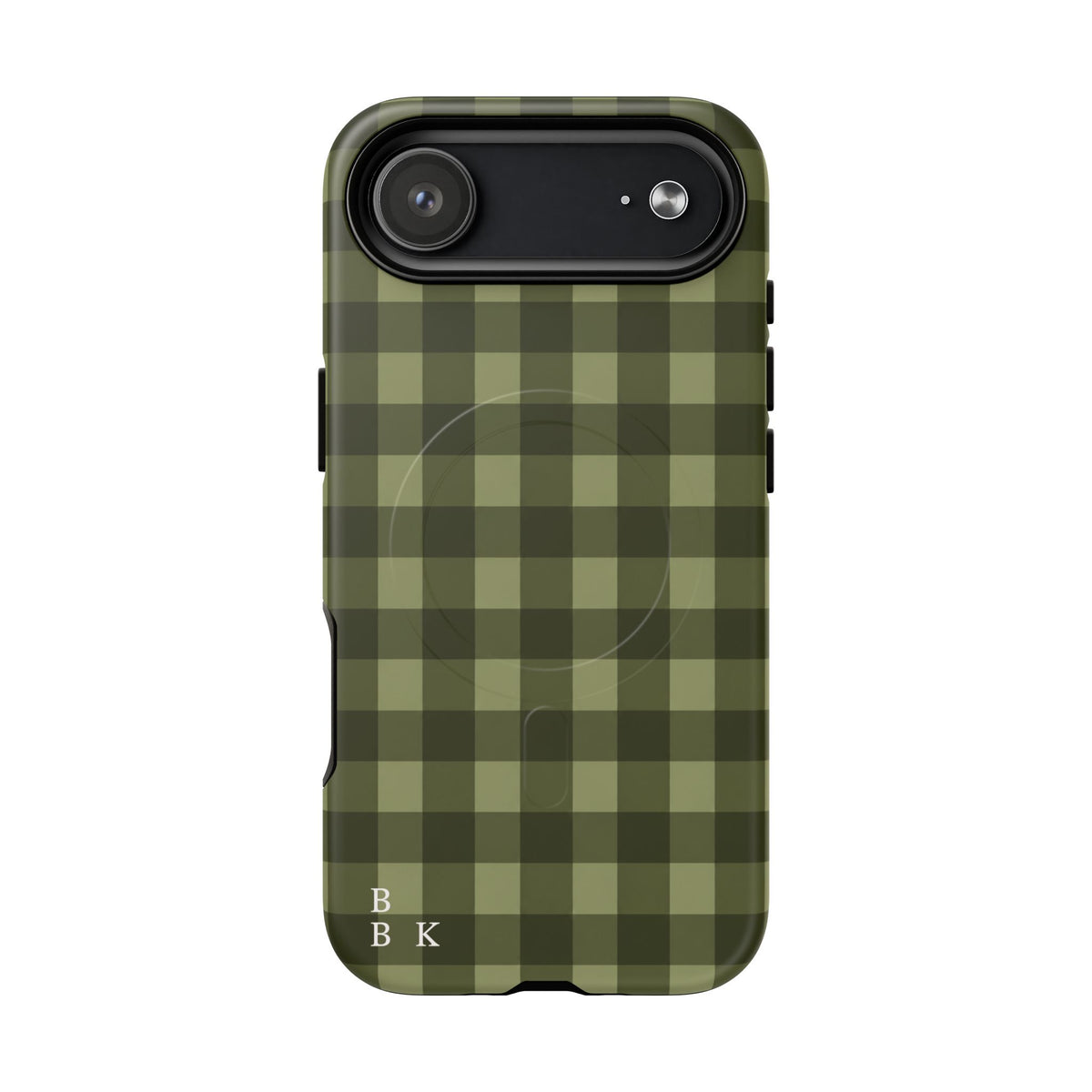 Green Buffalo Plaid Magnetic Phone Case — Tough Protective MagSafe-Compatible Case