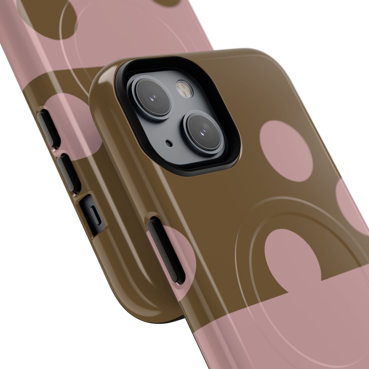 Pink + Yellow Polka Dot Magnetic Tough Case — Protective Magnetic Phone Case with 'BBK' Accent