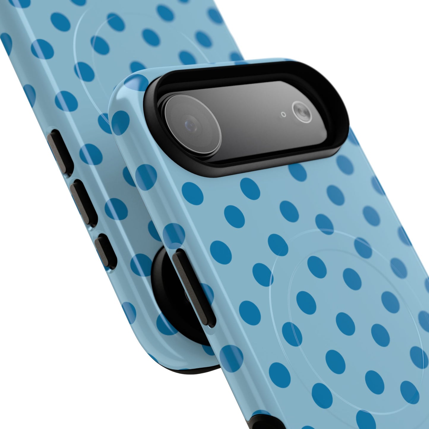 Blue Polka Dot Magnetic Phone Case — Tough Protective iPhone Cover