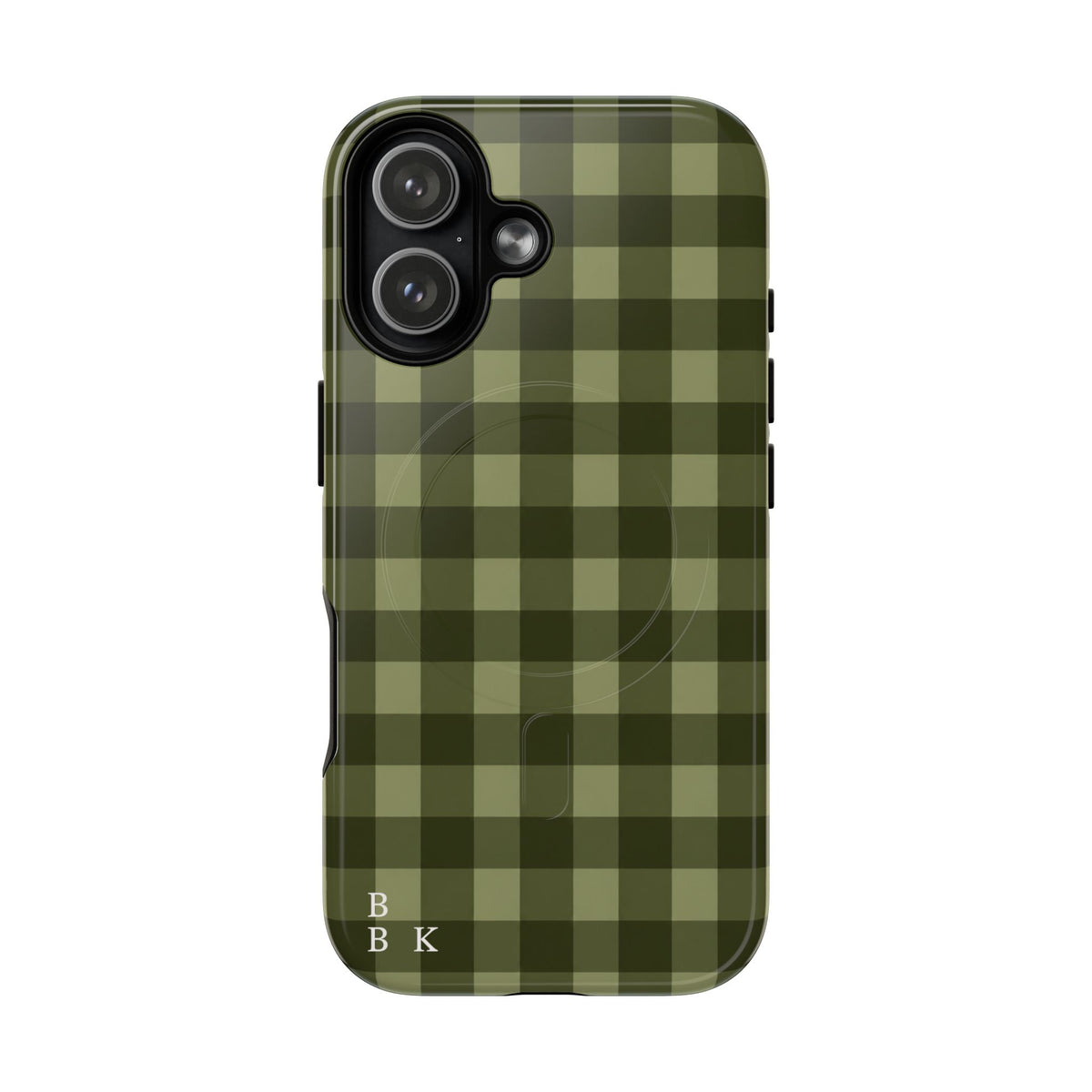 Green Buffalo Plaid Magnetic Phone Case — Tough Protective MagSafe-Compatible Case