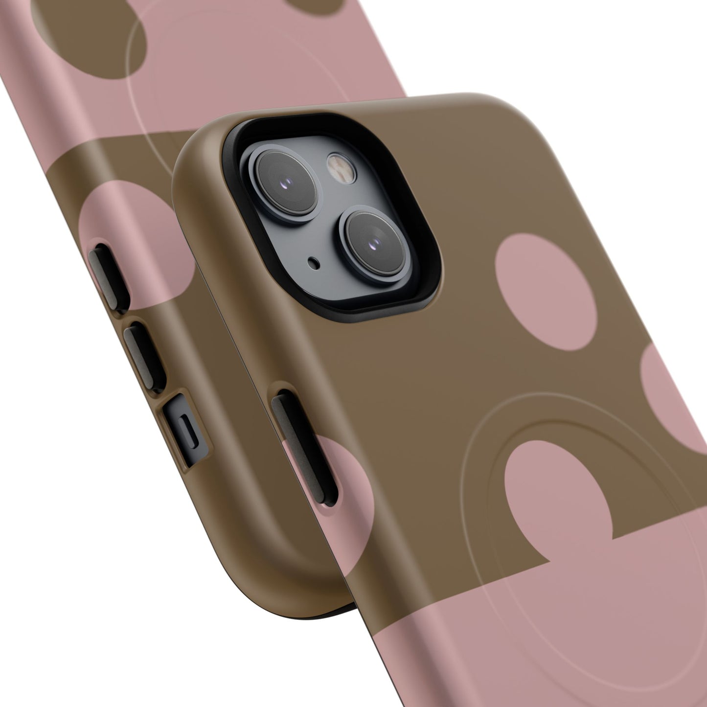 Pink + Yellow Polka Dot Magnetic Tough Case — Protective Magnetic Phone Case with 'BBK' Accent