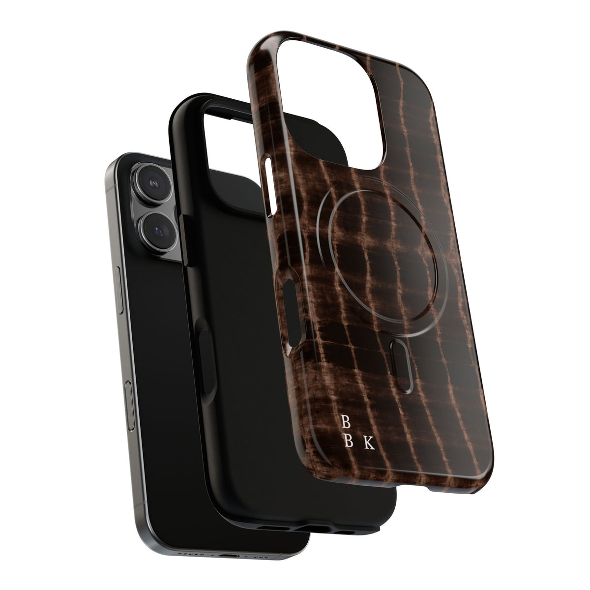MagSafe Phone Case — Brown Croc Pattern Tough Magnetic Case