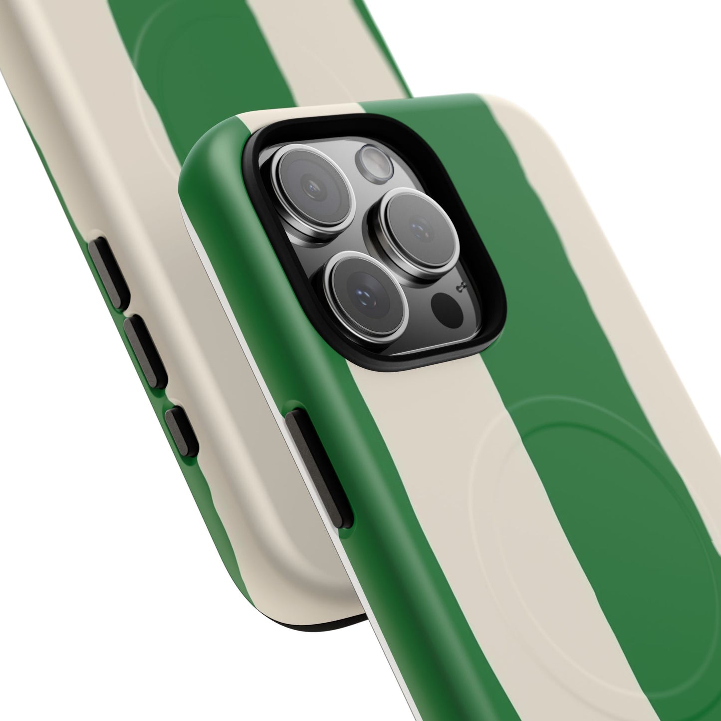 Green Stripe Tough Magnetic Phone Case — Custom Monogram BBK