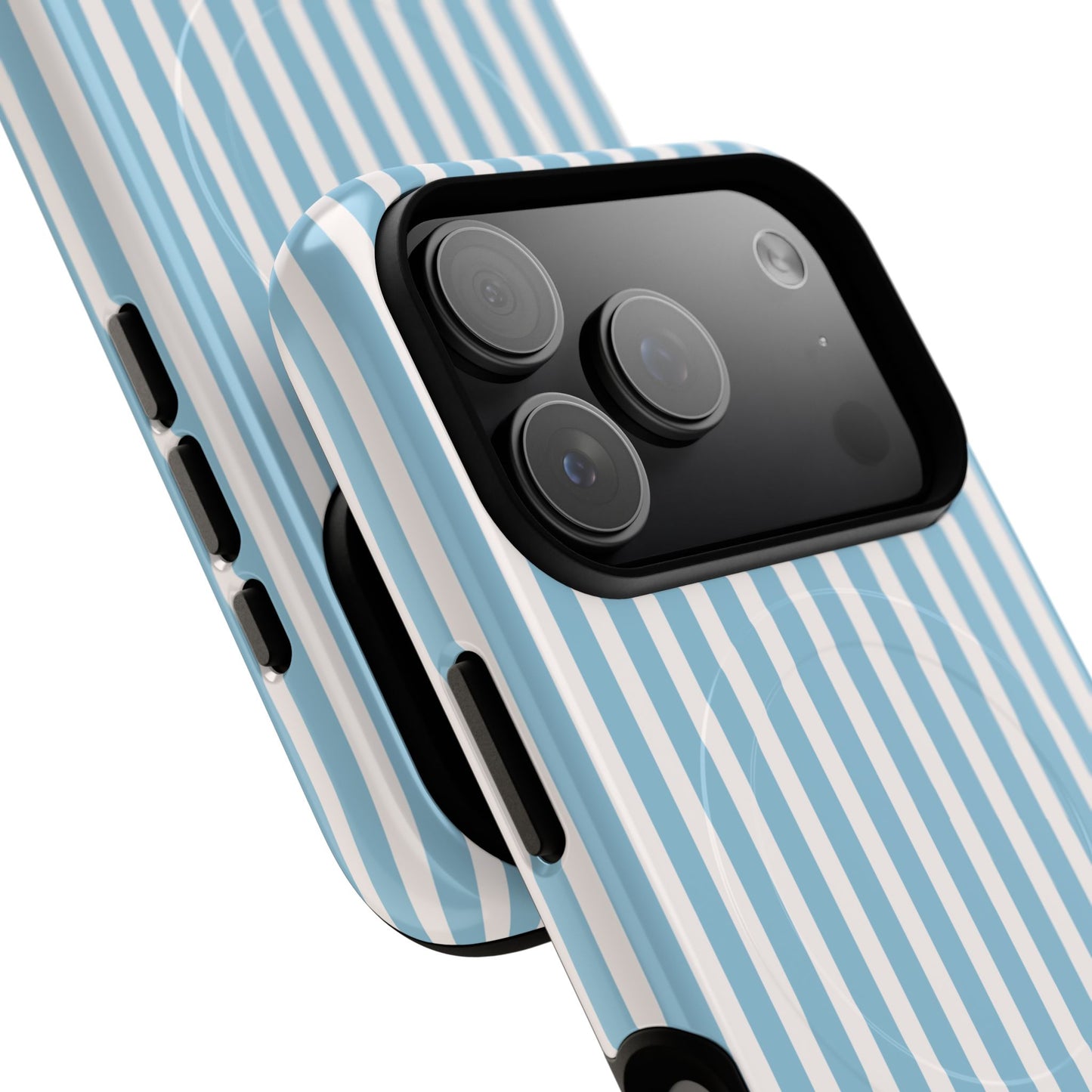 MagSafe Phone Case — Blue Vertical Stripe Tough Magnetic Protective Cover