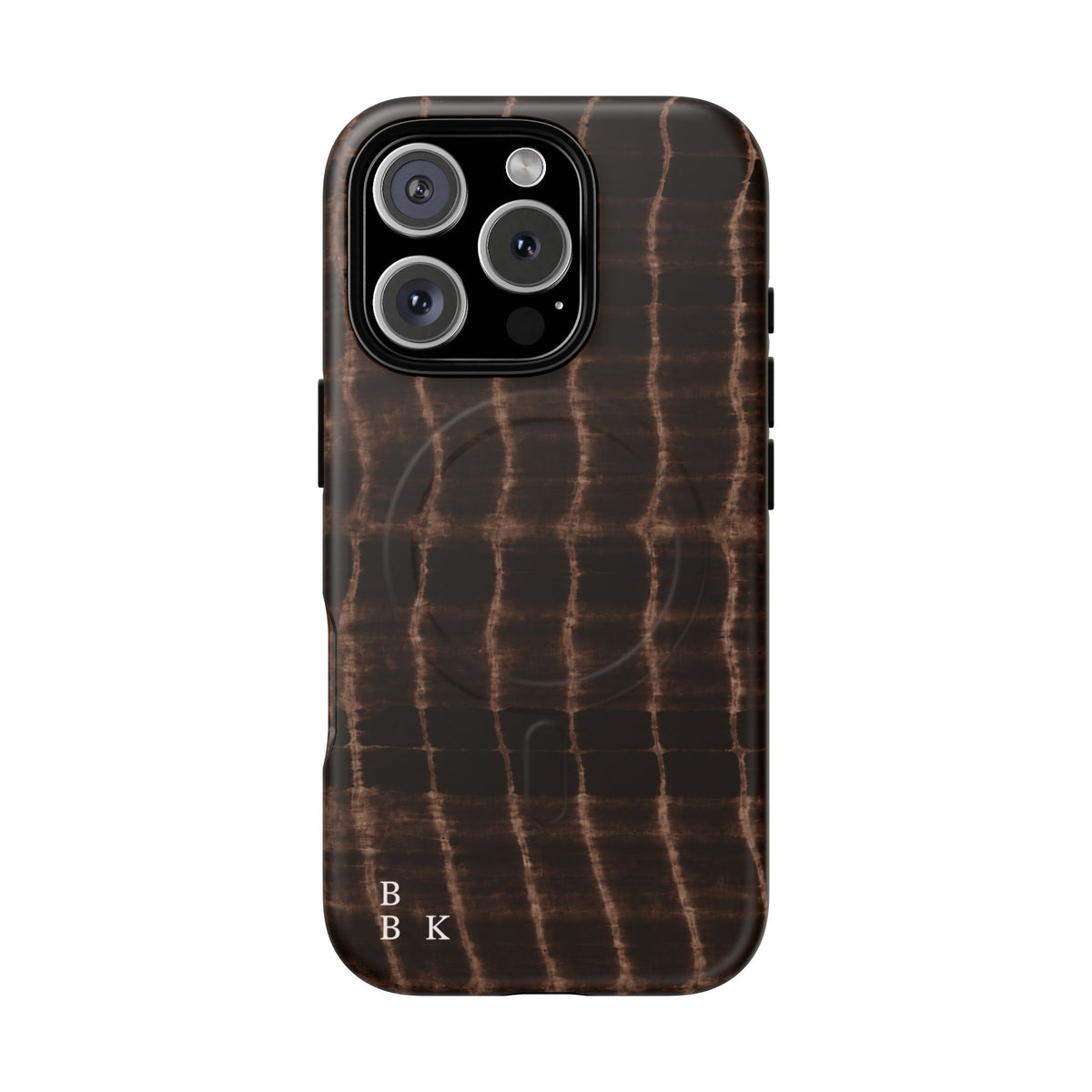 MagSafe Phone Case — Brown Croc Pattern Tough Magnetic Case