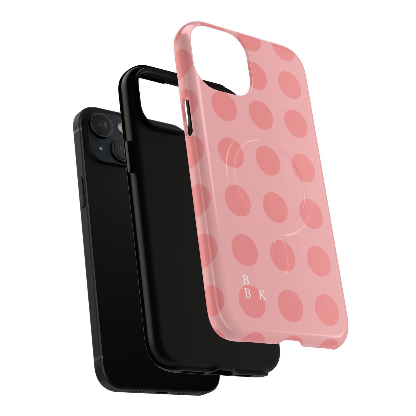 Magnetic Phone Case — Pink Polka Dot Tough Protective Cover