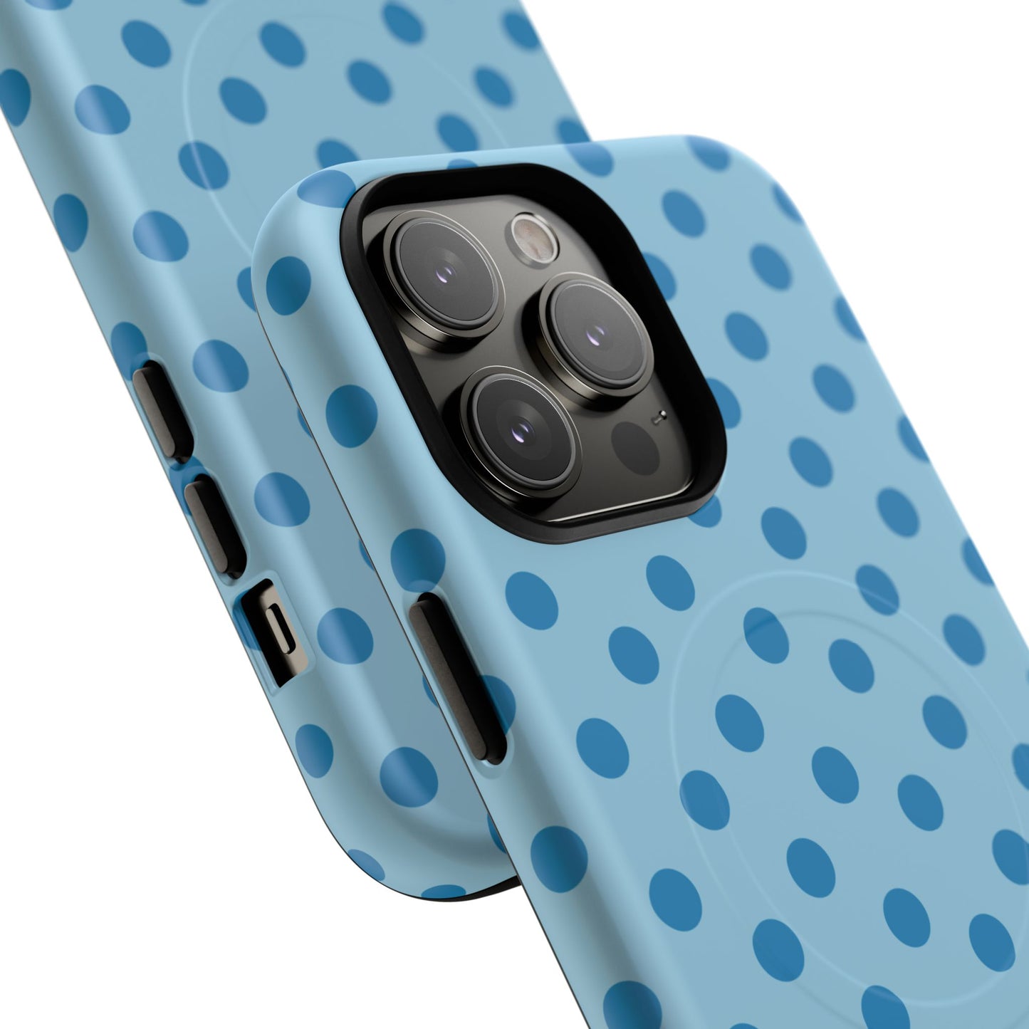 Blue Polka Dot Magnetic Phone Case — Tough Protective iPhone Cover
