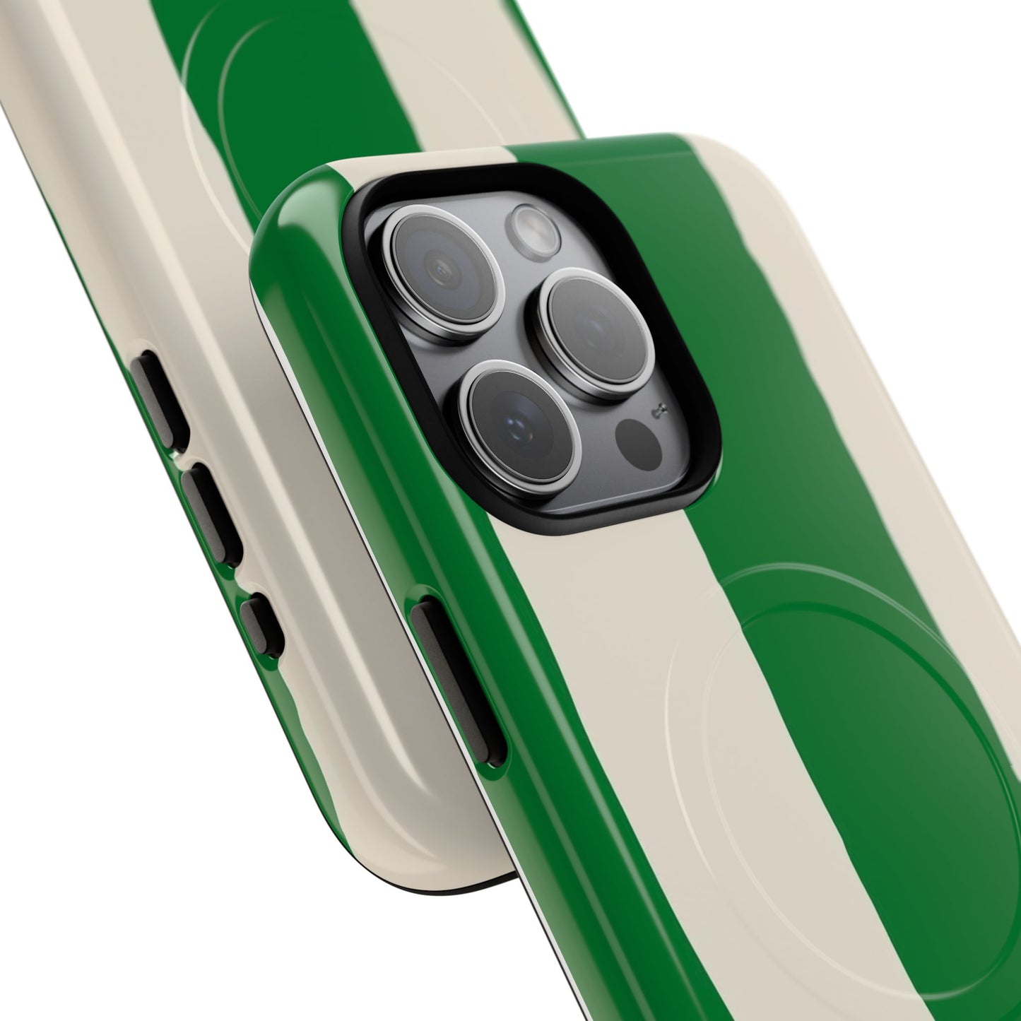 Green Stripe Tough Magnetic Phone Case — Custom Monogram BBK