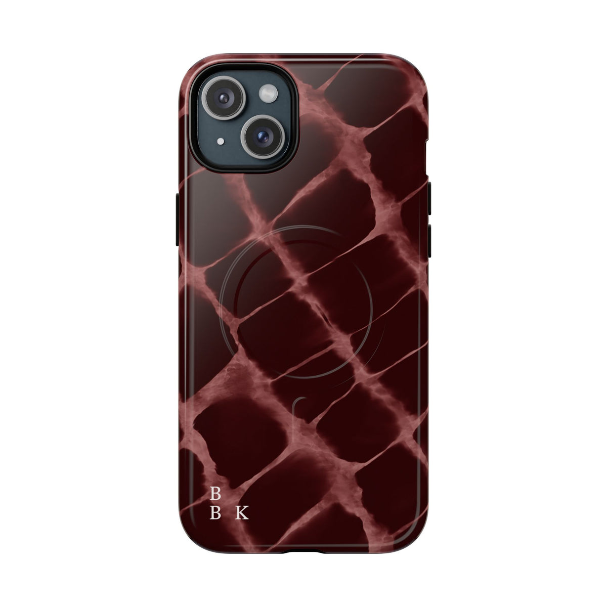 Magnetic Phone Case — Burgundy Marble Tough Protective Cover