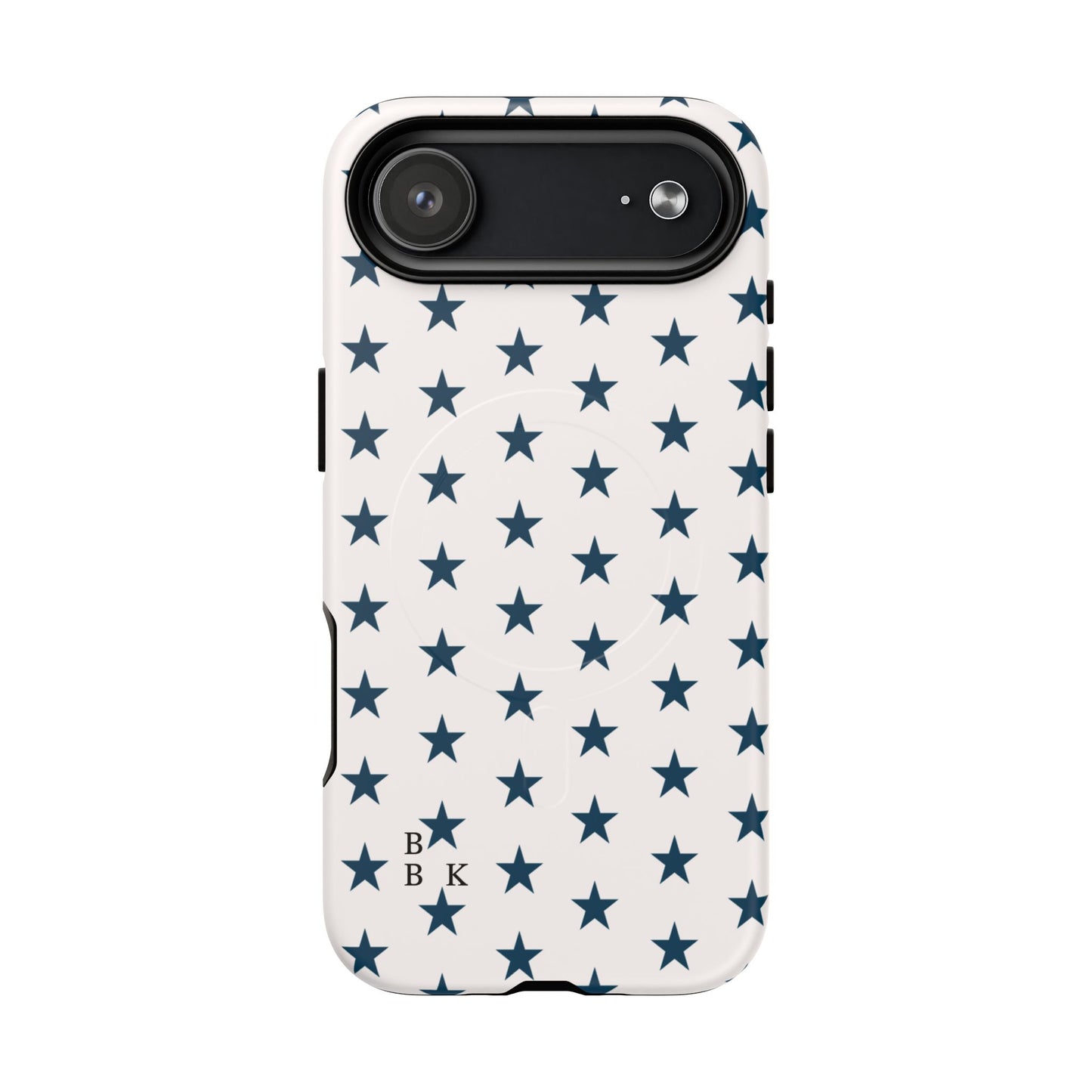 Star Pattern Tough Magnetic Phone Case — Navy Stars on White